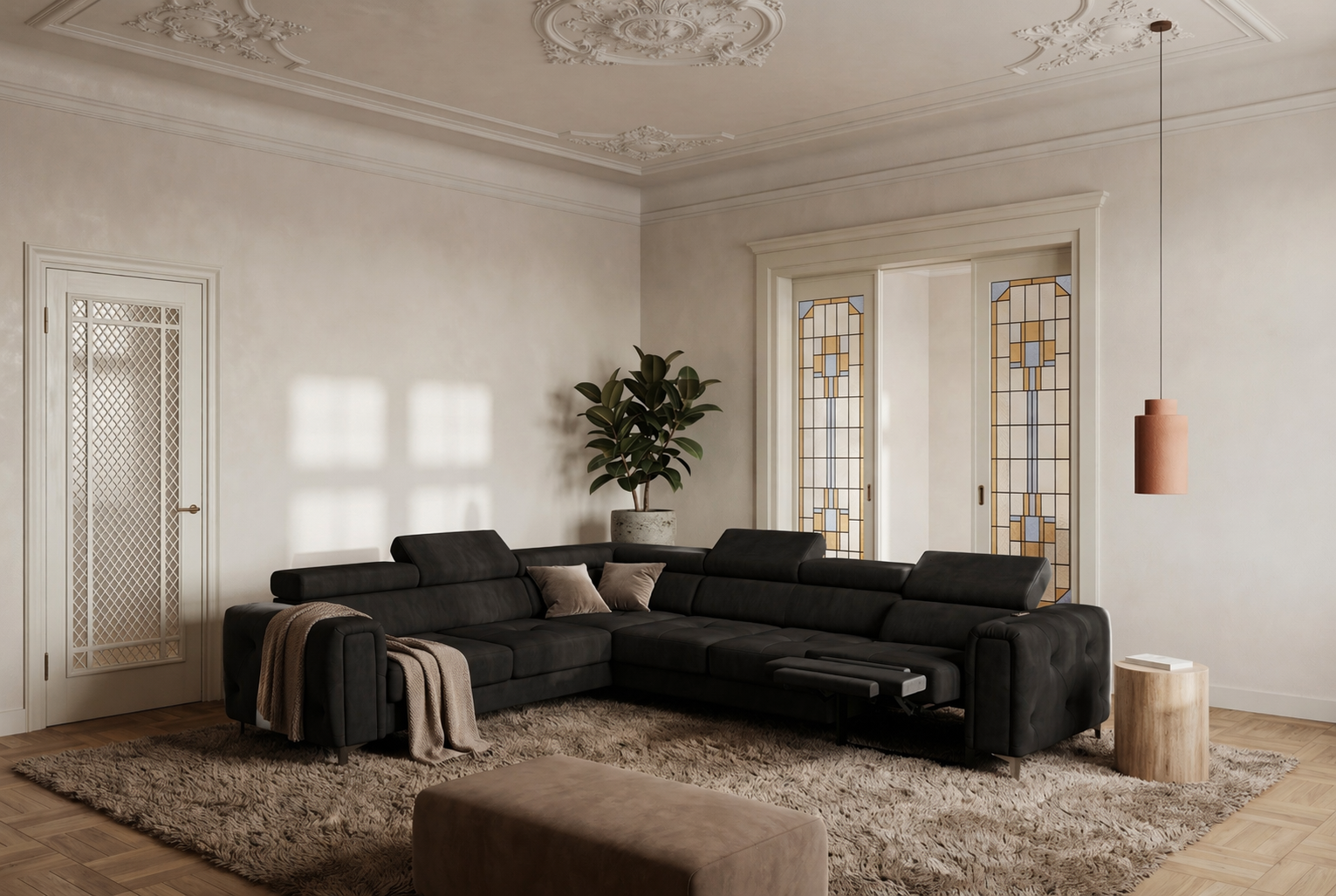 Ecksofa Orion I Relax Terra 99 Schwarz